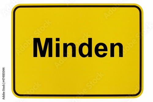 Illustration eines Stadteingangsschildes der Stadt Minden photo