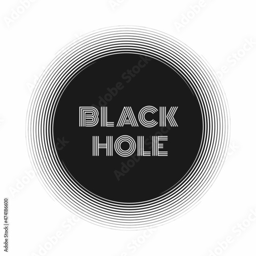Black hole logo on transparent background. Vector