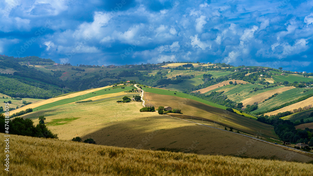 Rural landscape in Fermo province, Marche, near Monterubbiano