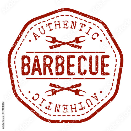 Authentic Barbecue Sauce Delicious Quality American Recipe. Traditional BBQ Stamp Design Vector Art.