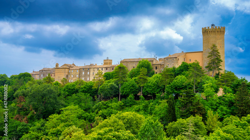 Obraz na plátně Moresco, medieval village in Fermo province, Marche, Italy