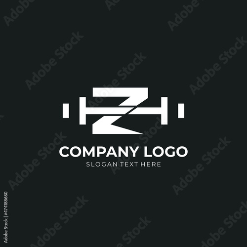 Letter Z Logo With barbell. Fitness Gym logo. fitness vector logo design for gym and fitness