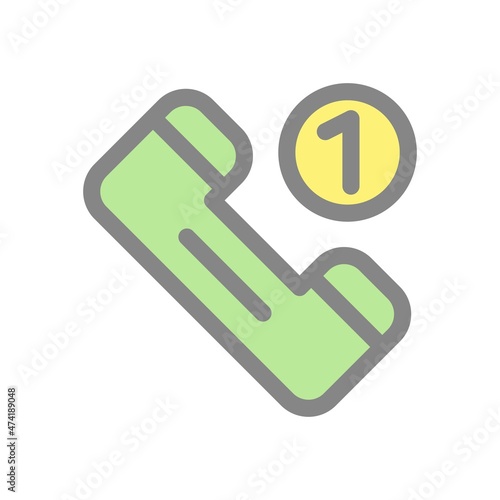 Missed Call Filled Light Vector Icon Design
