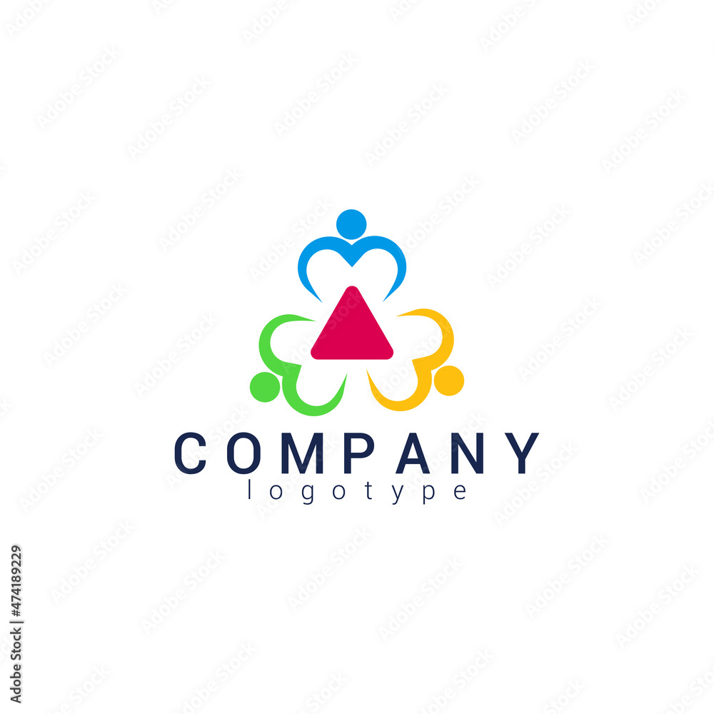 Fototapeta premium Teamwork Logo Design Elements isolated on white background