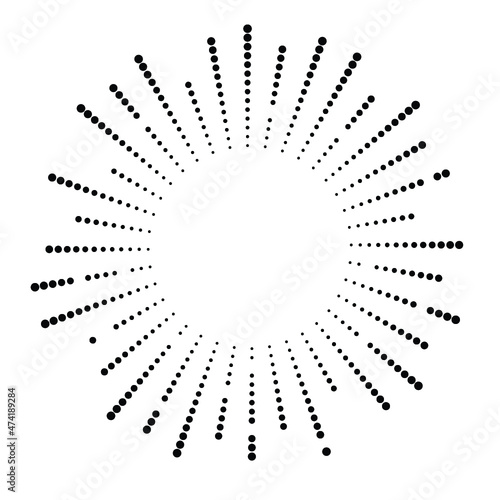Circle halftone element isolated on a white background