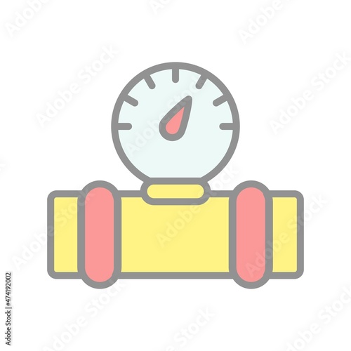 Fuel Guage Filled Light Vector Icon Design