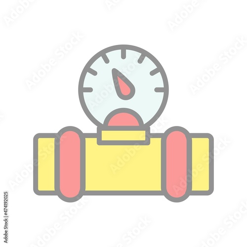 Gas Guage Filled Light Vector Icon Design