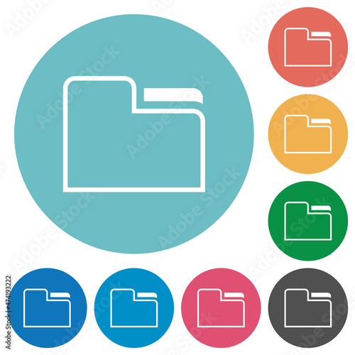 Tab folder outline flat round icons