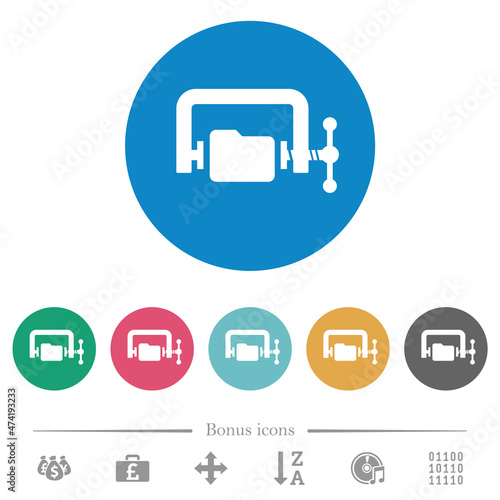 Folder compression solid flat round icons
