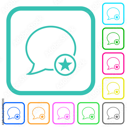 Message marked outline vivid colored flat icons