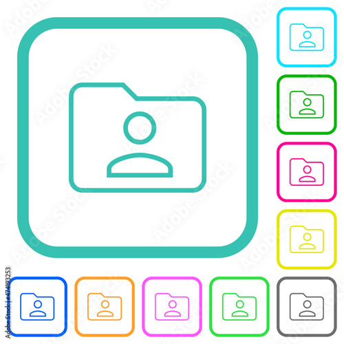 Folder owner outline vivid colored flat icons