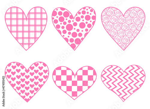 Hearts Valentines day ornaments vector illustration