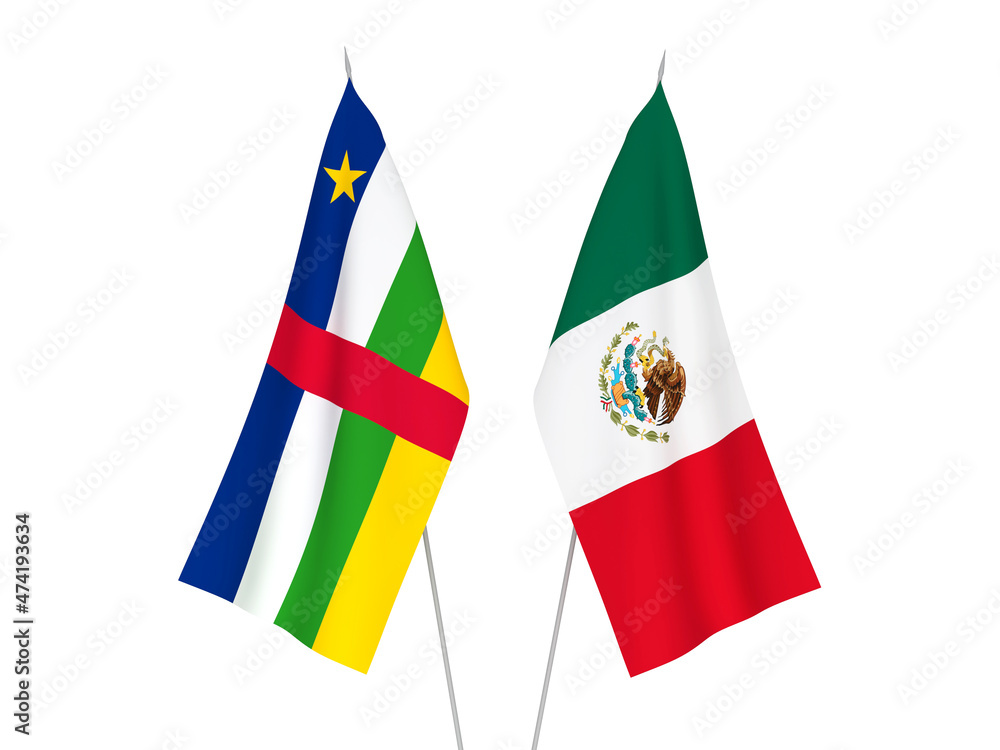 Central African Republic and Mexico flags