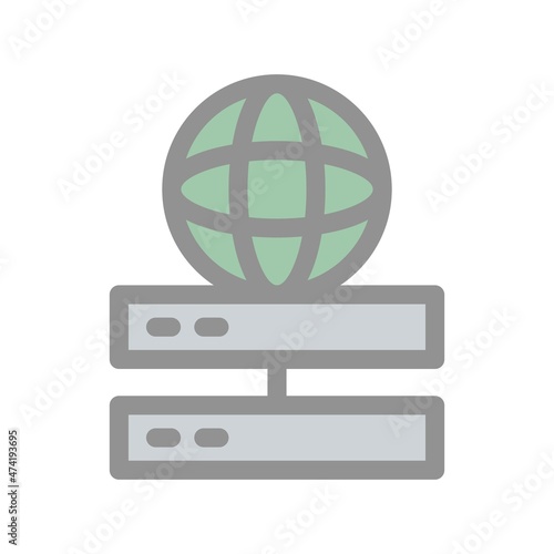 Servers Filled Light Vector Icon Design