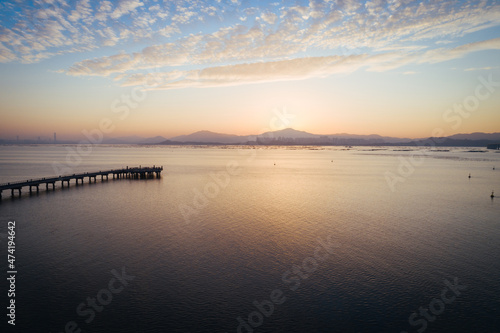 Beautiful sunrise landscapein shenzhen bay, China © lzf