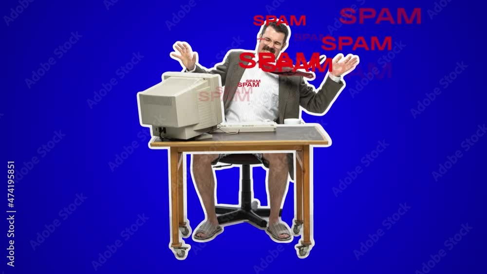 custom made wallpaper toronto digitalStressed handsome businessman working at desk in office shouting at laptop screen and being angry about e-mail spam. Looped animation. 4k. Stop motion design, 2D animation. Home business concept