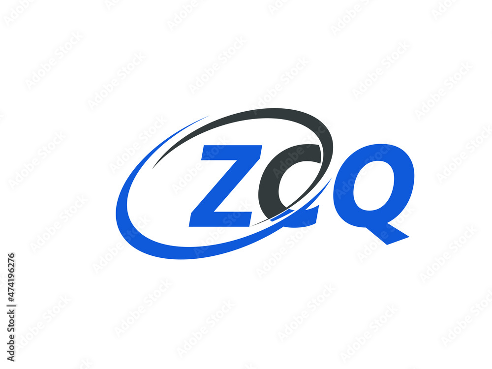 Fototapeta premium ZCQ letter creative modern elegant swoosh logo design