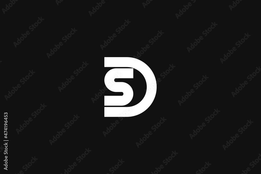 DS or SD logo monogram with rounded design template DS or SD logo monogram with rounded design template