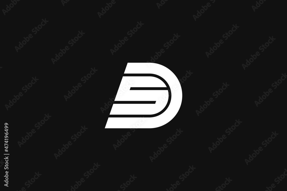 DS or SD logo monogram with rounded design template DS or SD logo monogram with rounded design template