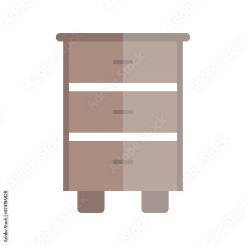 Chest Of Drawers Flat Light Vector Icon Design