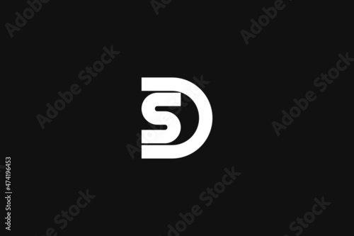 DS or SD logo monogram with rounded design template