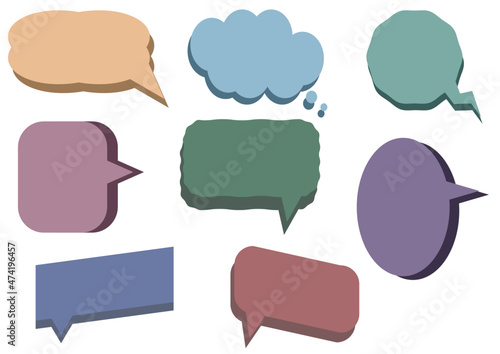 Collection of the blank speaking box, speech bubbles, frame talk, chat box, balloon, thinking balloons, border frame, thought bubble