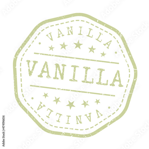 Vanilla Flavour Delicious Quality Sweet Recipe. Traditional Stamp Design Vector Art.