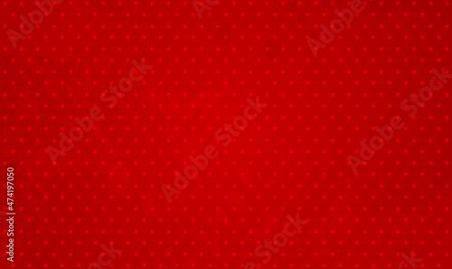 Polka dot grungy pattern background. Red polka dot felt material background. High magnification red felt texture. Red Christmas background. For gift wrap, fabric pattern, textile, wallpaper. Vector