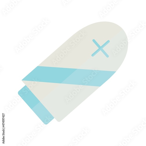 Surfboard Flat Light Vector Icon Design