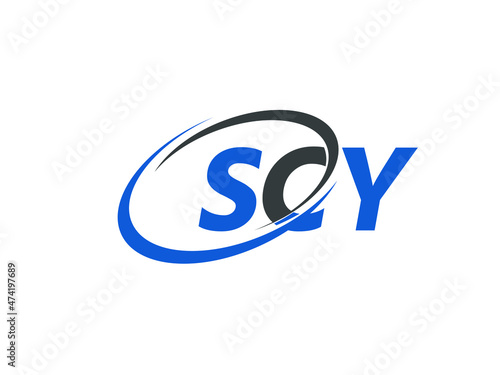 SCY letter creative modern elegant swoosh logo design