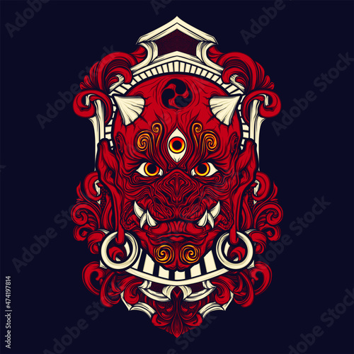 Canvas-taulu sacred eastern devil face