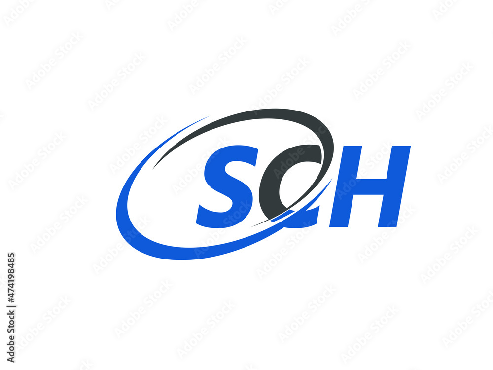 SCH letter creative modern elegant swoosh logo design SCH letter creative modern elegant swoosh logo design