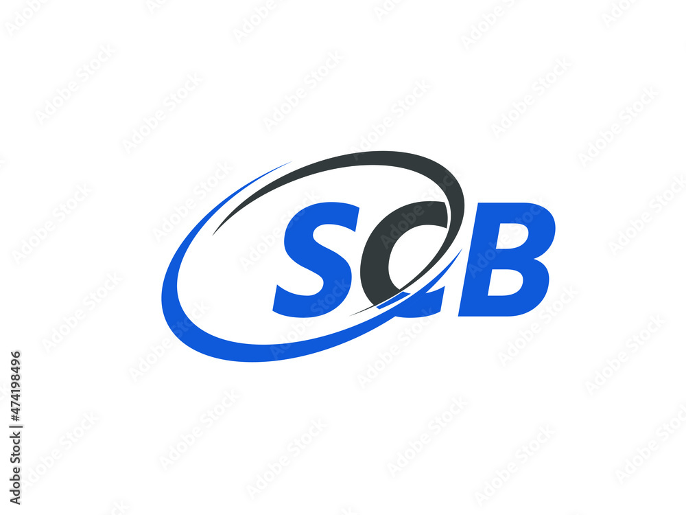 SCB letter creative modern elegant swoosh logo design SCB letter creative modern elegant swoosh logo design