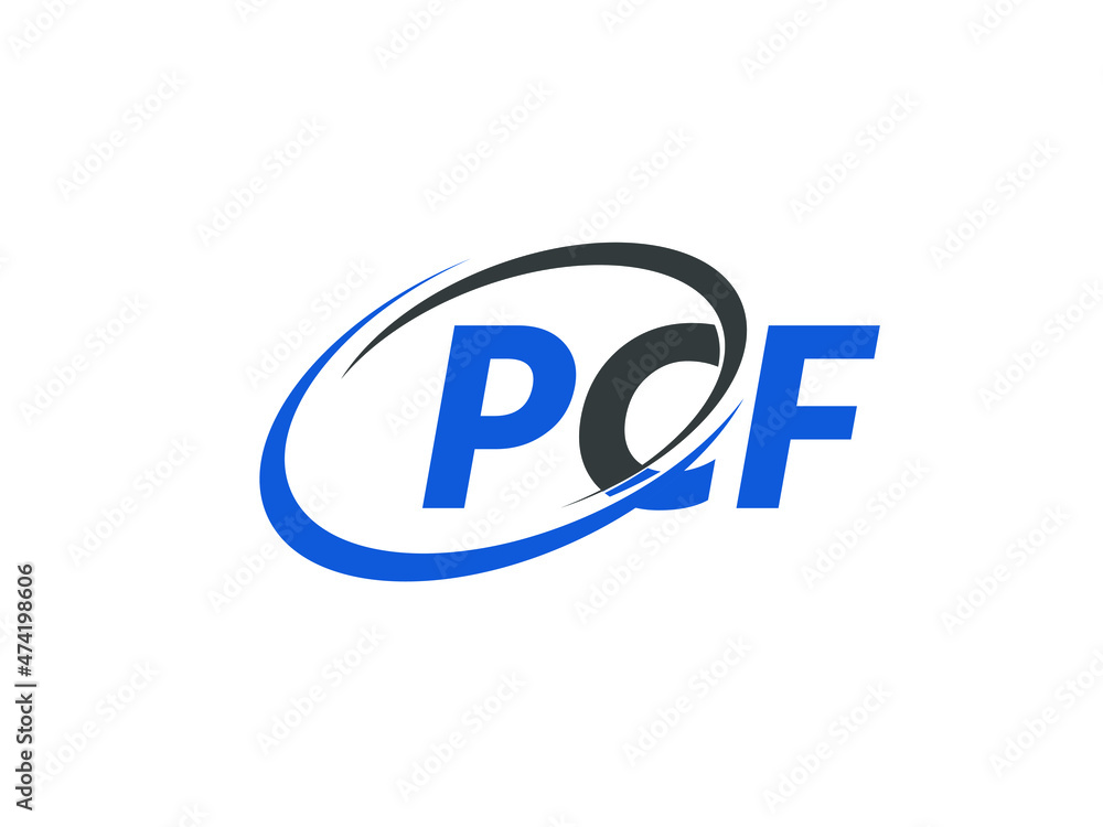 PCF letter creative modern elegant swoosh logo design PCF letter creative modern elegant swoosh logo design