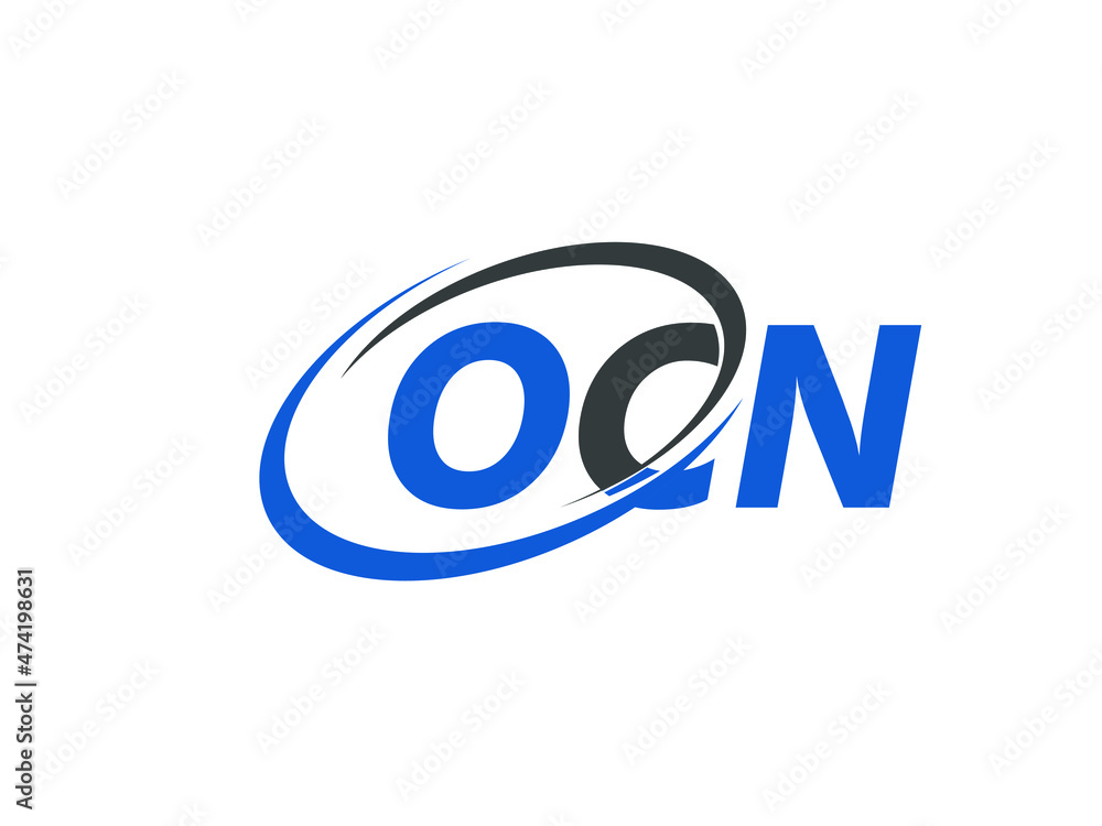 OCN letter creative modern elegant swoosh logo design