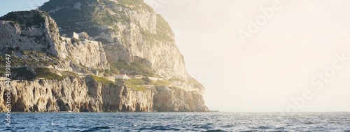 Fotografija Rocky shores (cliffs, mountains) of the Europa Point, a view from the sailing boat