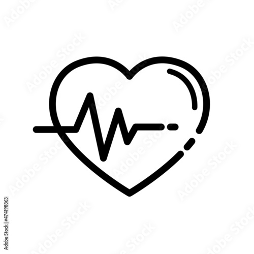 AED,automated external defibrillator / aed sign with heart and electricity symbol flat vector icon	