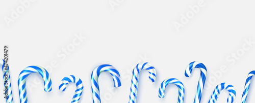 Striped blue and white candy cane sticks.