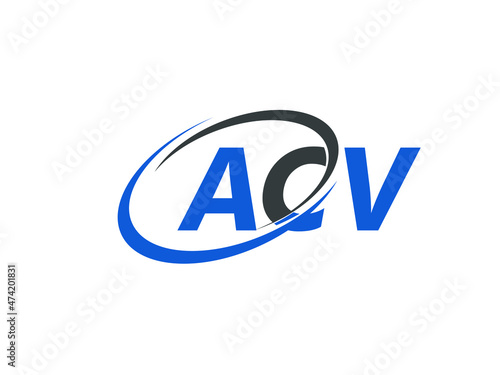 ACV letter creative modern elegant swoosh logo design