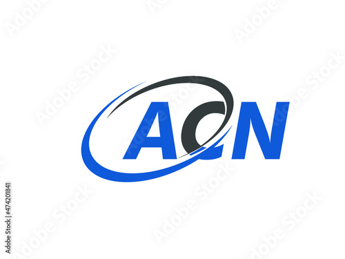 ACN letter creative modern elegant swoosh logo design