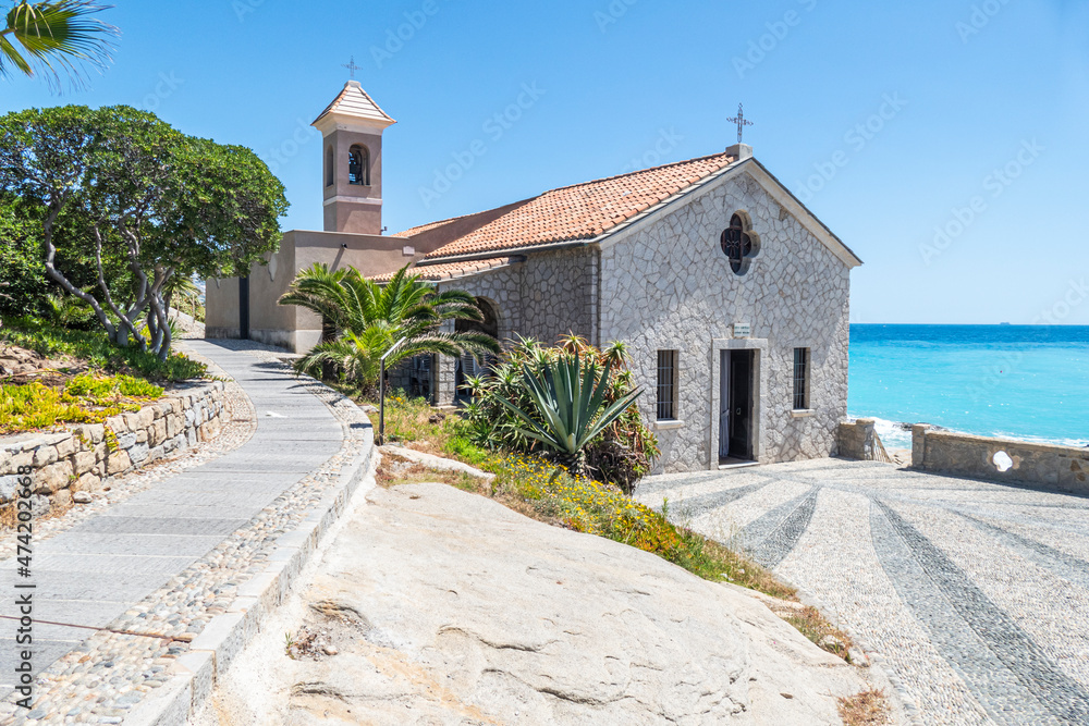 Beautiful church near the sea in Bordighera