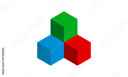 icon colorful cube vector