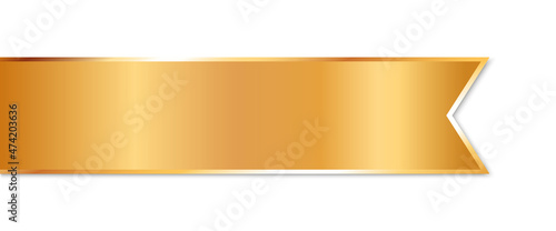 gold ribbon banner with gold frame on white background
