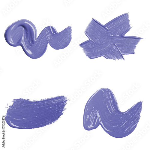 Purple brush strokes isolated on white background