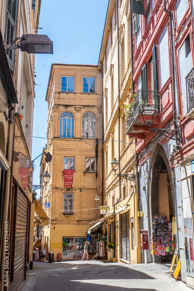 beautiful ancient streets in the historic center of Sanremo