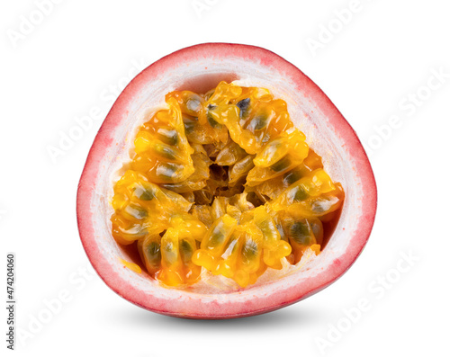 Purple passion fruit isolated on white