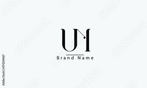 UN NU U N abstract vector logo monogram template