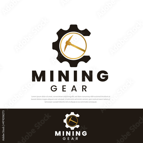 Mining Logo Design golden ax gears.design templates,symbols,icons,illustrations