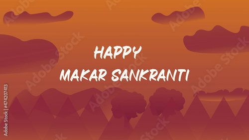 Happy Makar Sankranti festival illustration 