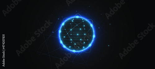 this is metaverse and futuristic technology and Augmented reality , Virtual reality and earth ,text metaverse